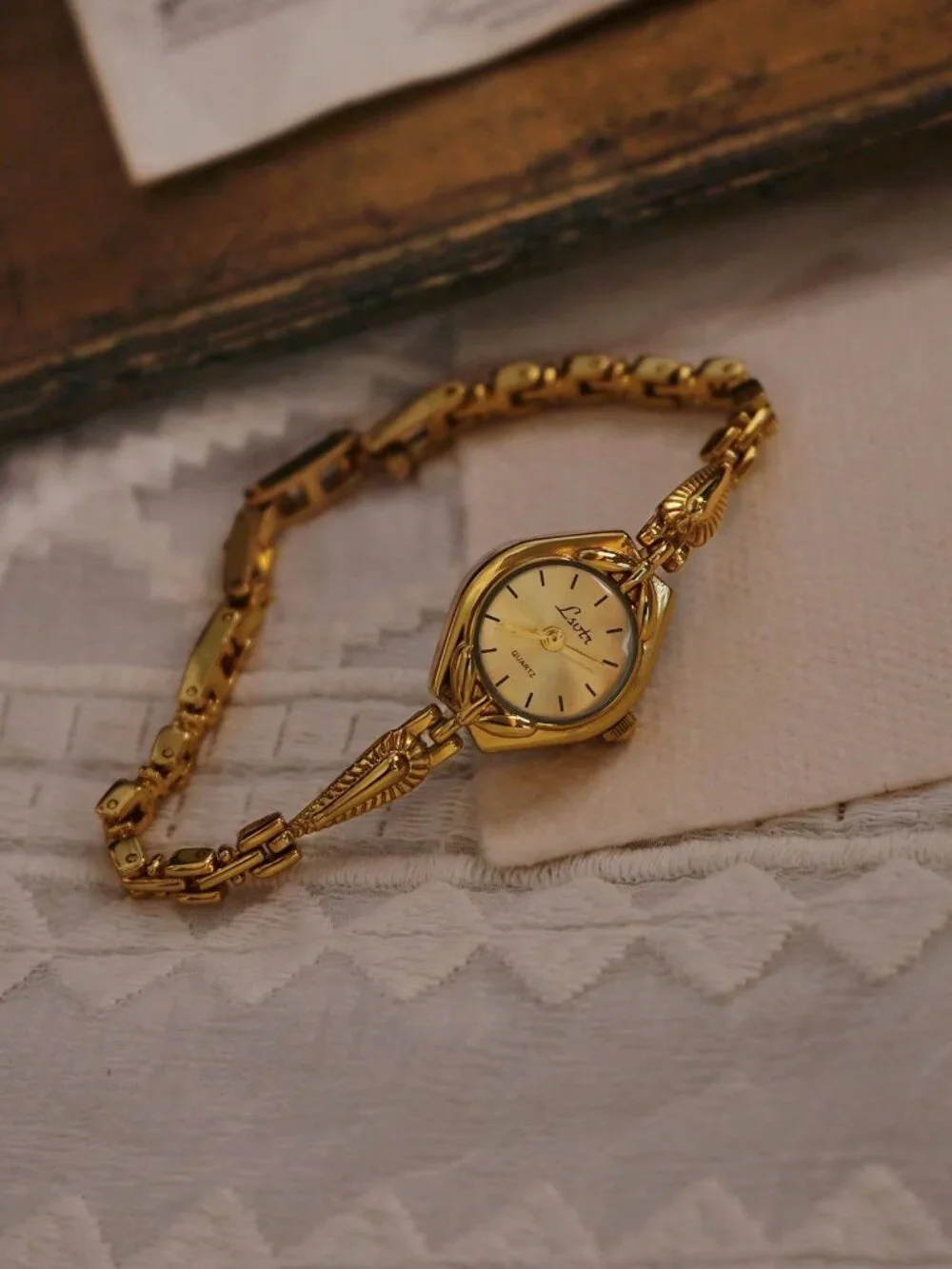 Women's Gold petite French vintage  watch